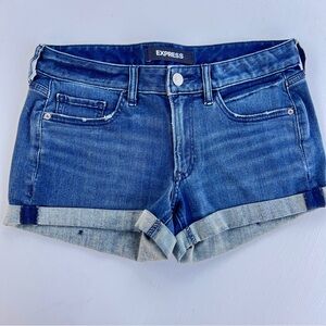 Express Blue Jean Shorts Rolled Hem